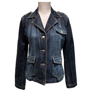 ISDA & CO Jean Jacket Women's Size Small Front Pockets Button Down Jean Jacket